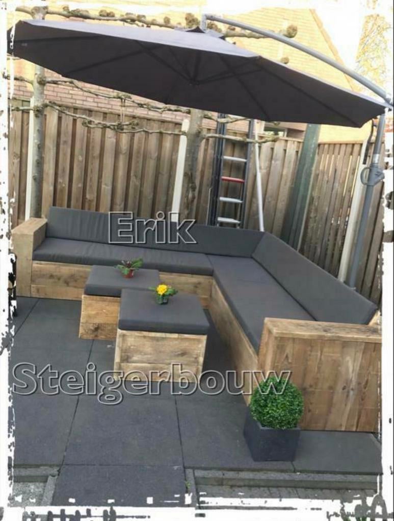 Steigerhouten Tuinset Hoekbank Loungeset Loungebank Tuinbank