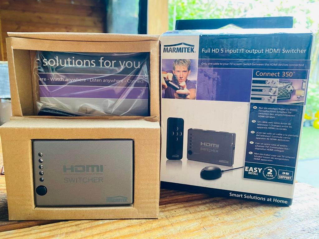 Marmitek connect 350 HDMI switcher FULL HD 5x1, Ophalen of Verzenden, Nieuw, Video