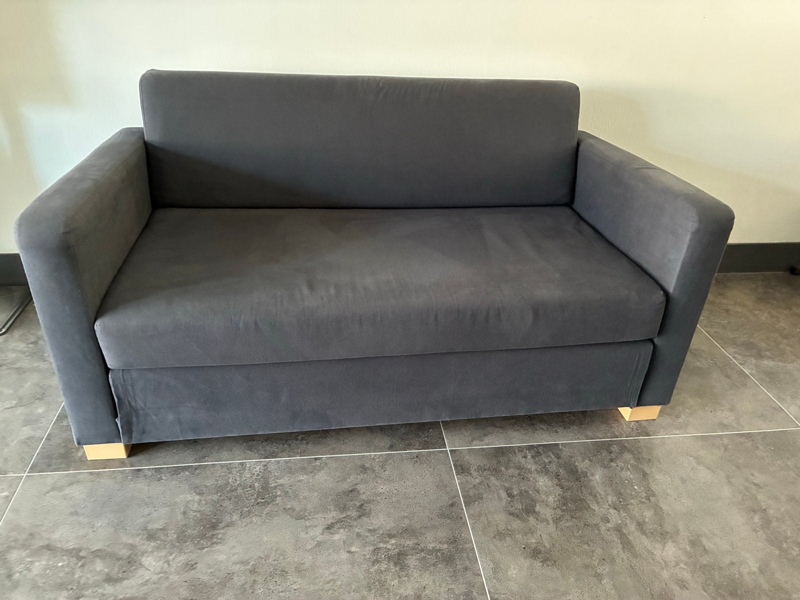 IKEA Slaapbank - Donkergrijs, Ophalen, Gebruikt, Tweepersoons, Overige maten