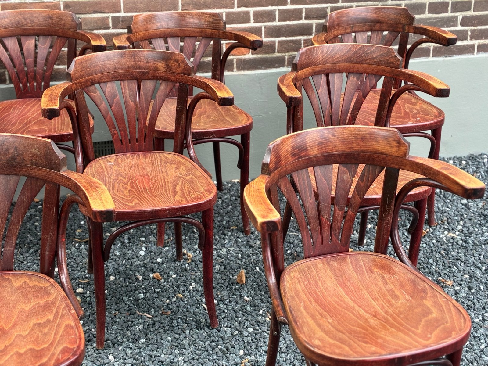10 Vintage Houten Thonet Cafestoelen Horecastoelen mancave, Ophalen of Verzenden