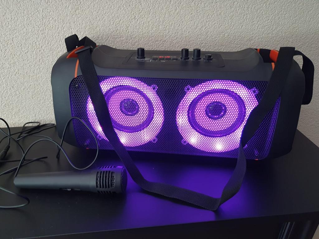 Party speaker met microfoon, Ophalen, Zo goed als nieuw, Complete set