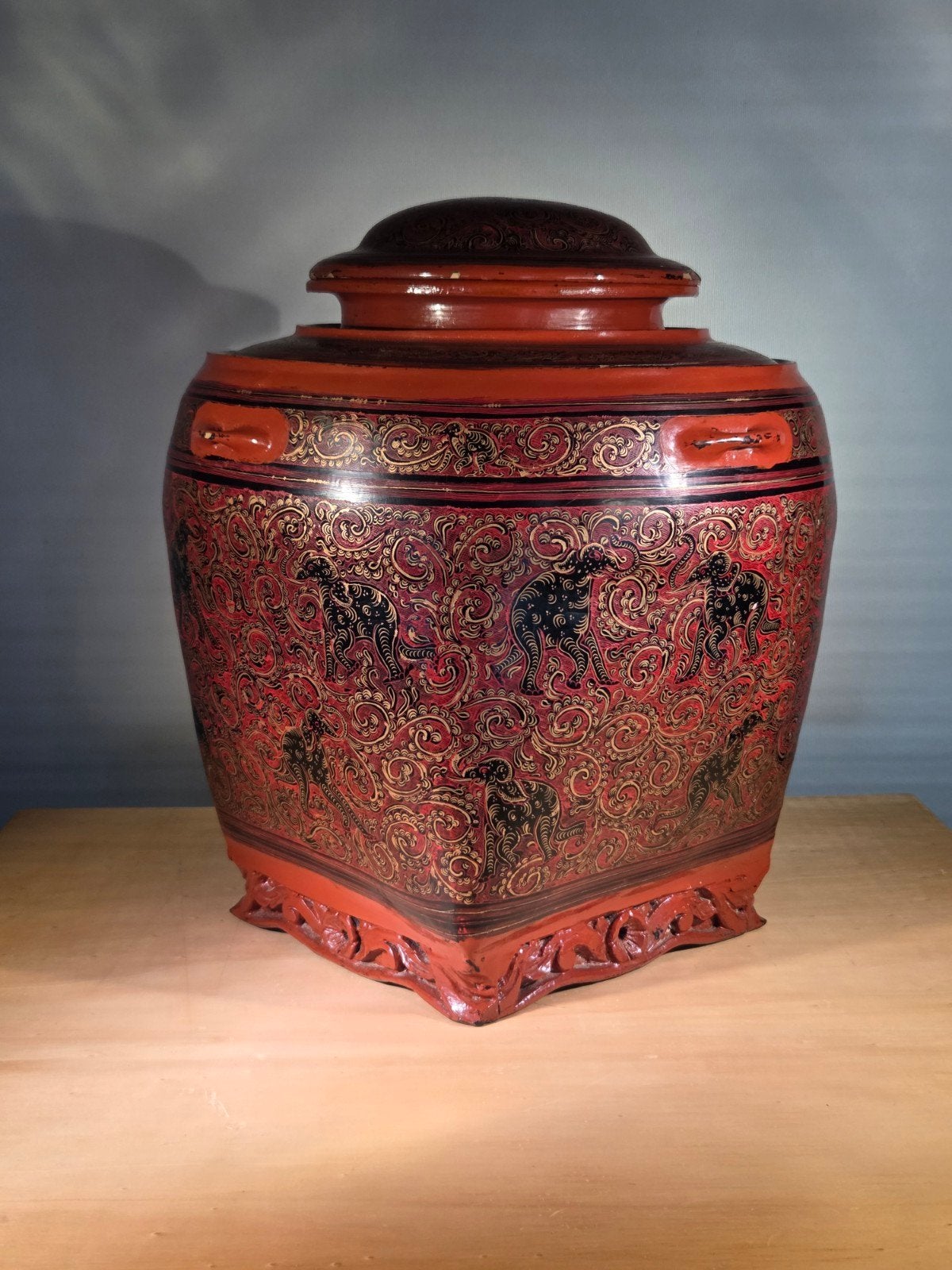 AD09 Grote Oosterse Vaas/Pot met Deksel - Handgeschilderd, Ophalen of Verzenden