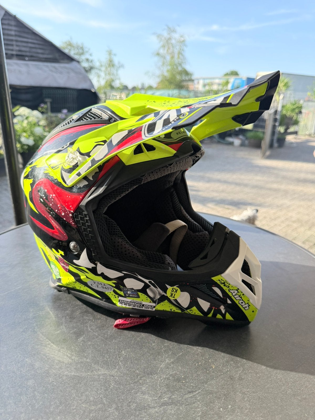 Airoh 2.2 aviator carbon/kevlar crosshelm zo goed als nieuw!, Motoren, Overige merken, Offroadhelm, Dames, Ophalen of Verzenden