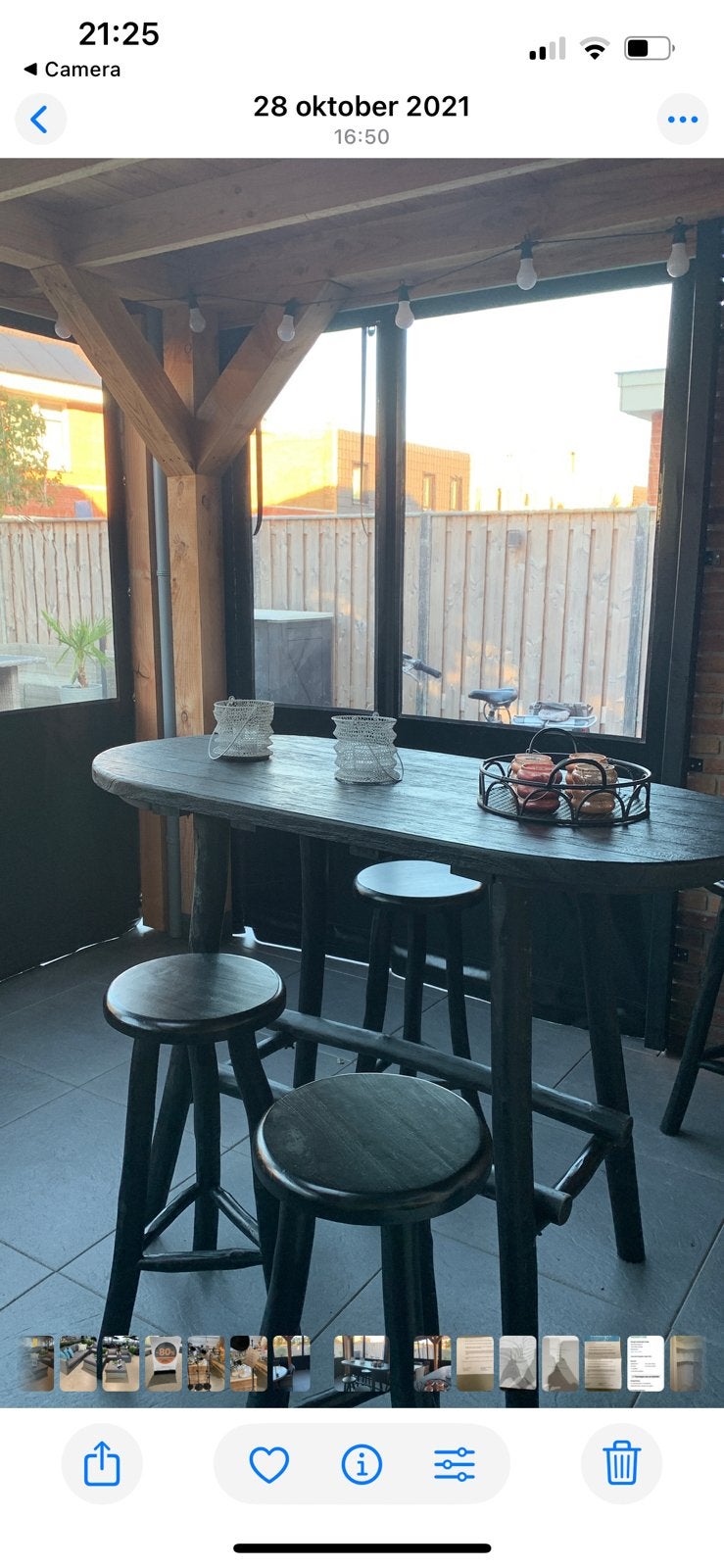 Bar tafel met bar krukken zwart, Huis en Inrichting, Barren, Ophalen, Zo goed als nieuw