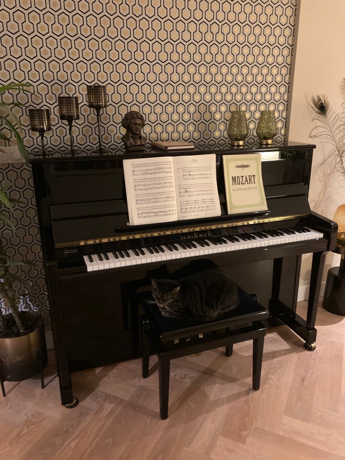 Schimmel piano hoogglans zwart, Muziek en Instrumenten, Piano's, Ophalen, Zo goed als nieuw, Zwart, Hoogglans