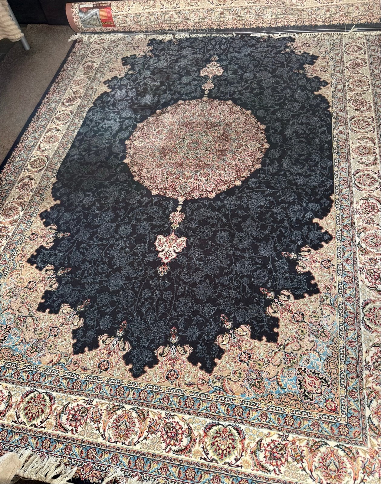 Prachtig 3x2m Perzisch Tapijt - Klassiek Design, Huis en Inrichting, Stoffering | Tapijten en Kleden, Ophalen, Gebruikt, Zwart