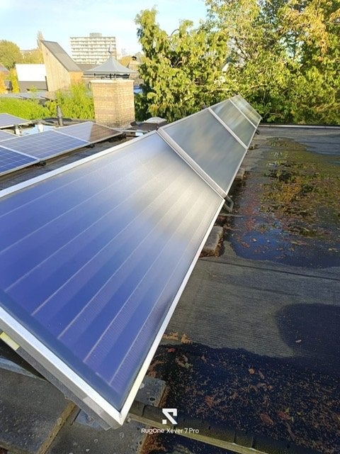 set van 8 zonnecollectoren incl 1000 lt buffervat, Doe-het-zelf en Verbouw, Ophalen, Gebruikt, 100 liter of meer, Boiler