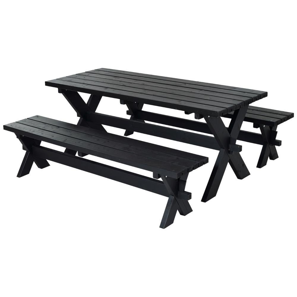 Houten picknick tafel en banken, Ophalen, Nieuw, Rechthoekig, Hout