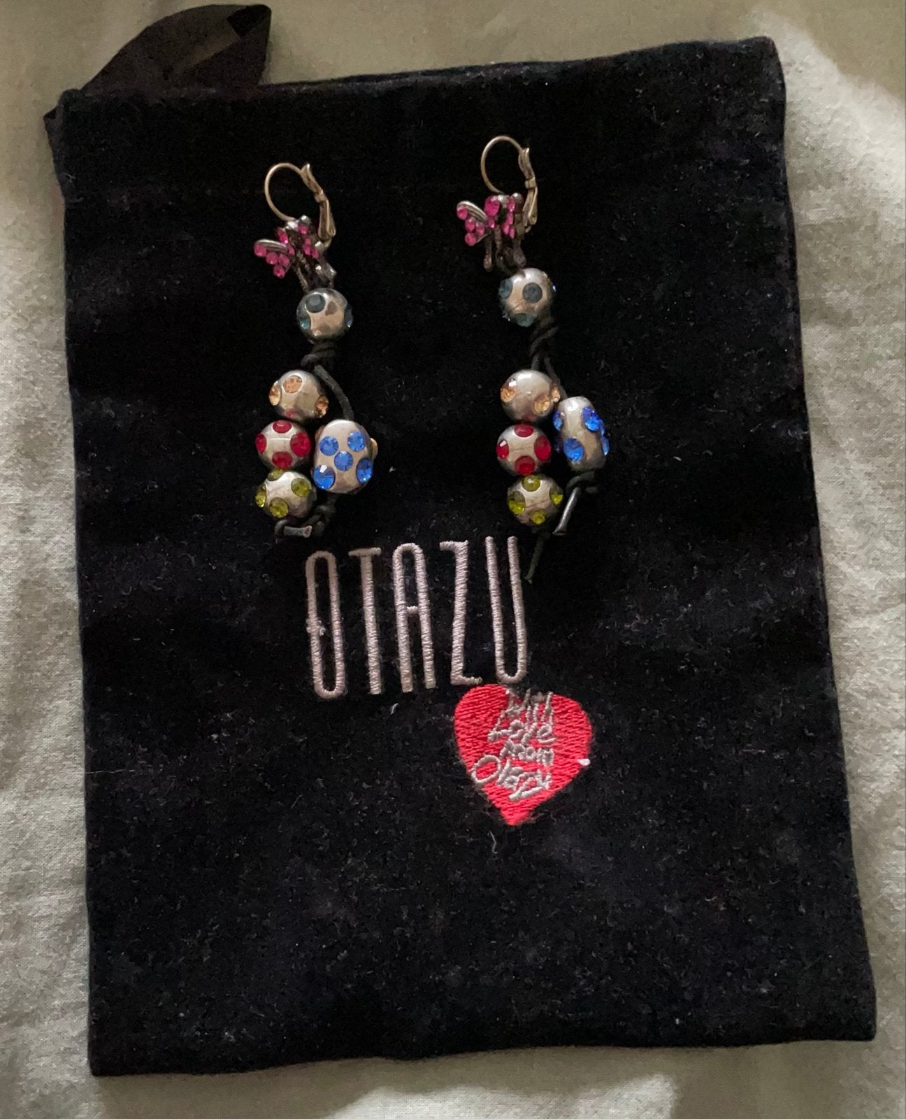 Otazu Oorbellen met Kristallen en Vlinders, Sieraden, Tassen en Uiterlijk, Oorbellen, Met kristal, Overige materialen, Overige kleuren