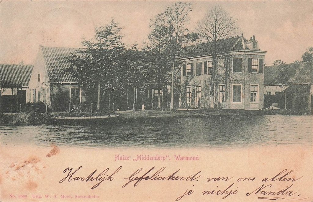 703-404-043 Huize Middendorp Warmond, Ophalen of Verzenden, Voor 1920, Zuid-Holland