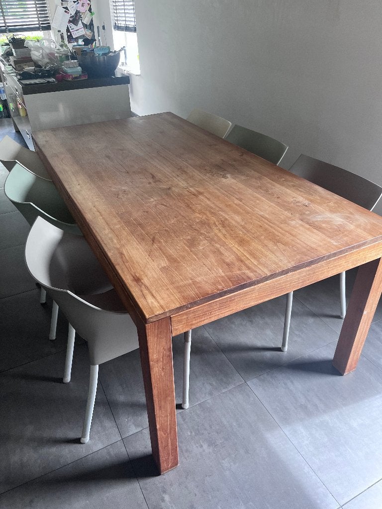Teak Tafel, Salontafel en bijzettafeltjes, Huis en Inrichting, Tafels | Salontafels, Ophalen, Gebruikt, Teakhout, 50 tot 100 cm