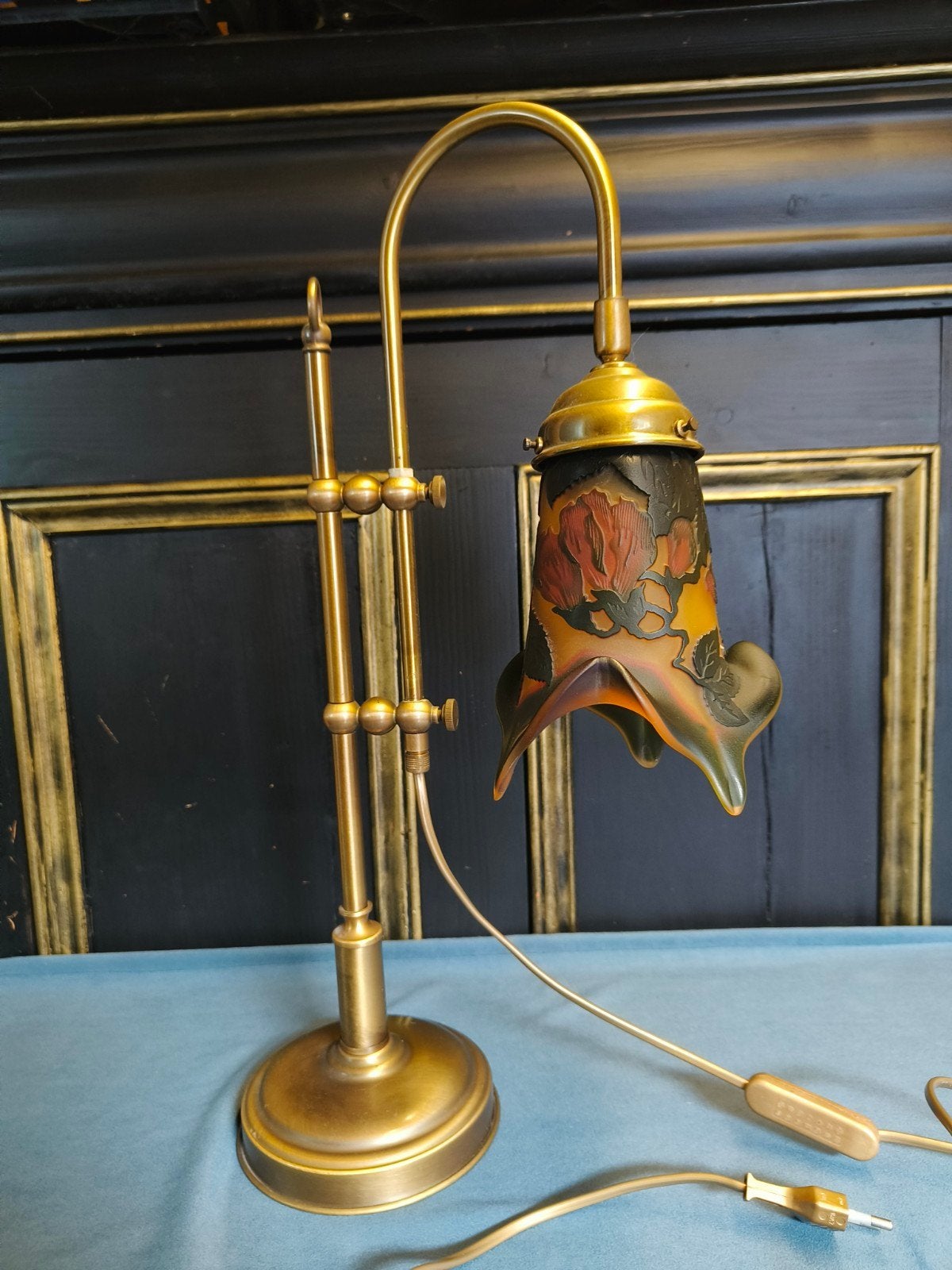 Decoratieve en kleurrijke tafellamp Jugendstil stijl Ophalen, Antiek en Kunst, Antiek | Lampen, Ophalen