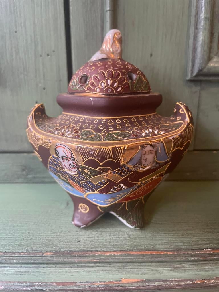 Satsuma wierookpotje, mooie kleuren, Antiek en Kunst, Antiek | Porselein, Ophalen of Verzenden