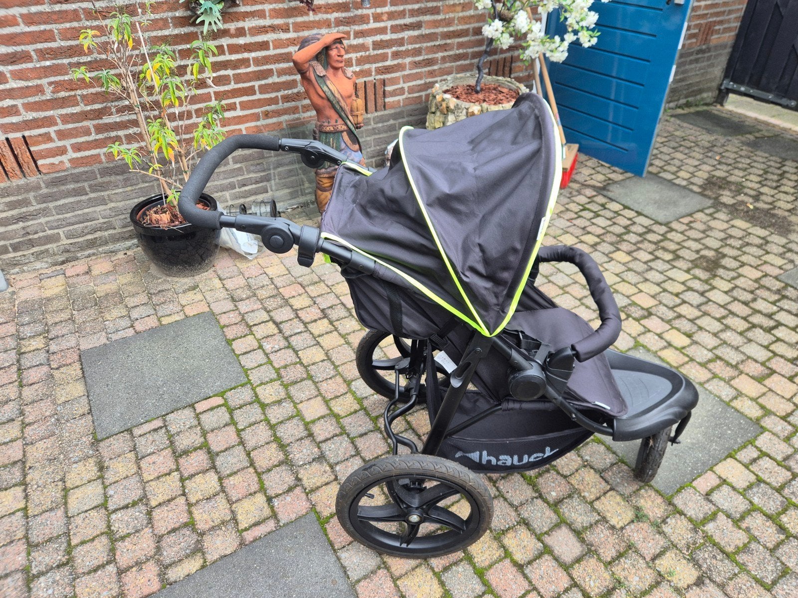 Hauck Runner 3-wiel kinderwagen - Zwart/Groen, Ophalen, Kinderwagen, Overige merken, Gebruikt