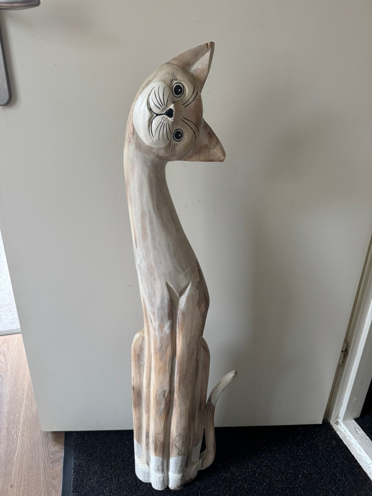 Groot houten kattenbeeld, Antiek en Kunst, Kunst | Beelden en Houtsnijwerken, Ophalen