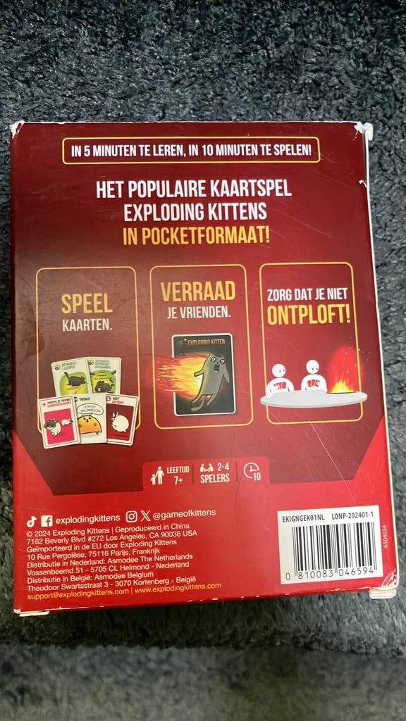 Exploding kittens, Ophalen, Gebruikt