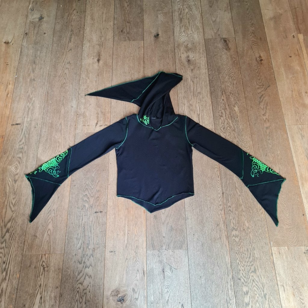 Zwarte Y2K-hoodie met lange mouwen met pixie'-capuchon, Kleding | Dames, Zwart, Ophalen of Verzenden, Vintage, Lange mouw