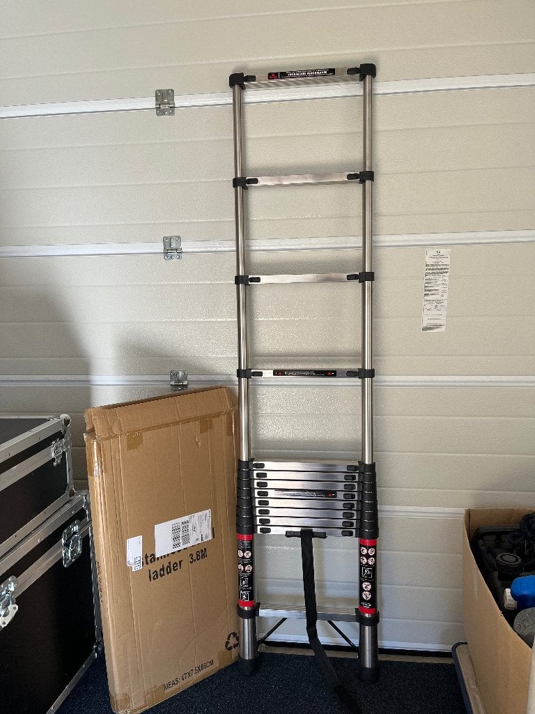 3,8 mtr telescopische ladder Roestvrijstaal