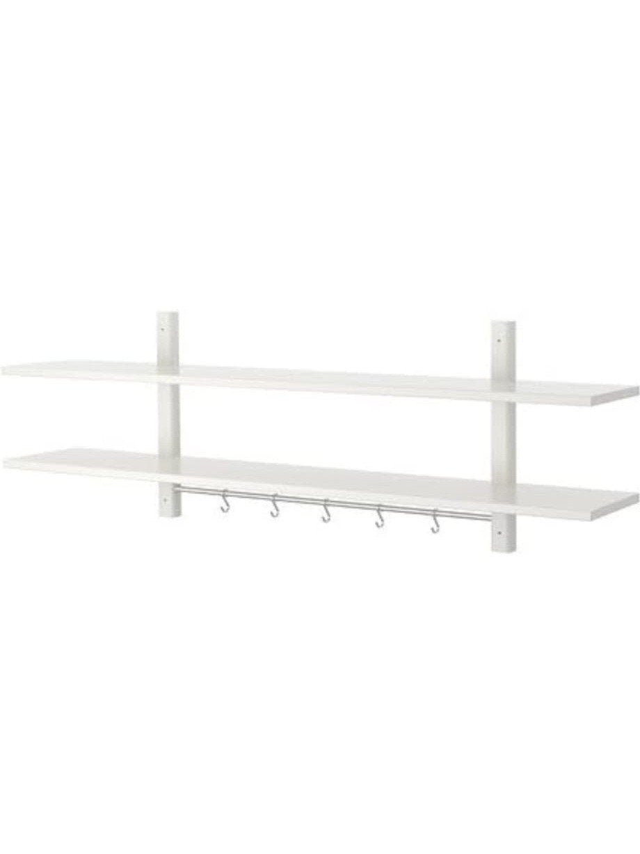 Ikea Värde 2x wandplanken met haakjes, Huis en Inrichting, Woonaccessoires | Wandplanken en Boekenplanken, Ophalen