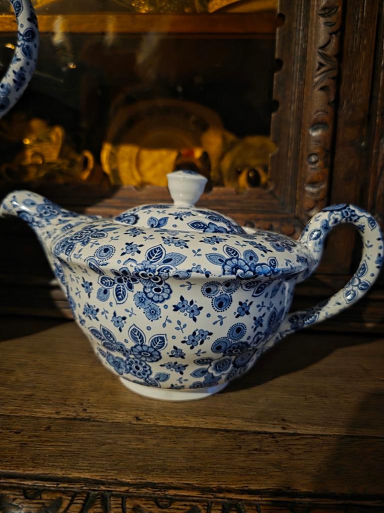 Vintage Beatrix Theepot - Blauw en Wit Bloemmotief, Ophalen of Verzenden