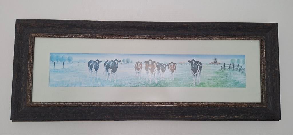 Schilderij Wiebe Van der Zee - Koeien in lijst (1994), Ophalen of Verzenden