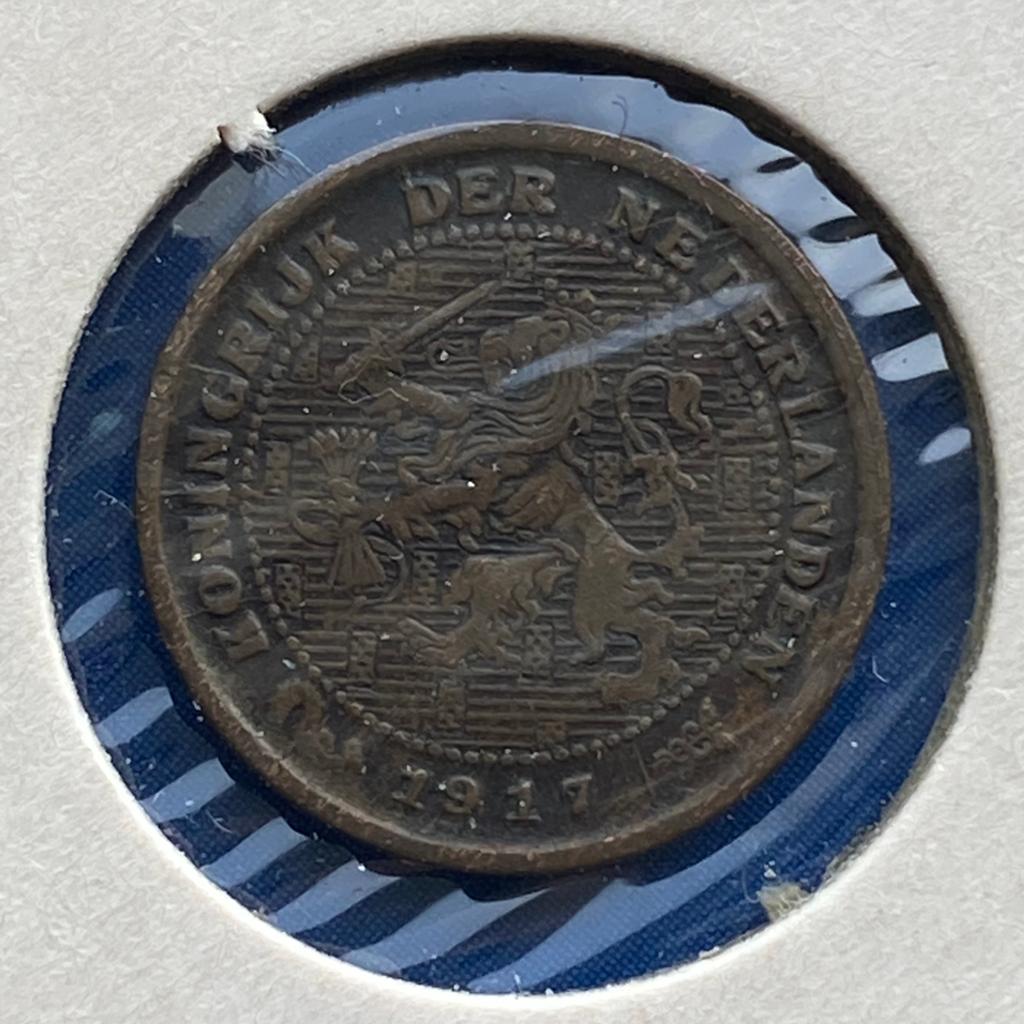 0,5 Cent uit 1917 van Wilhelmina, Postzegels en Munten, Munten | Nederland, Verzenden, Koningin Wilhelmina, Overige waardes, Losse munt