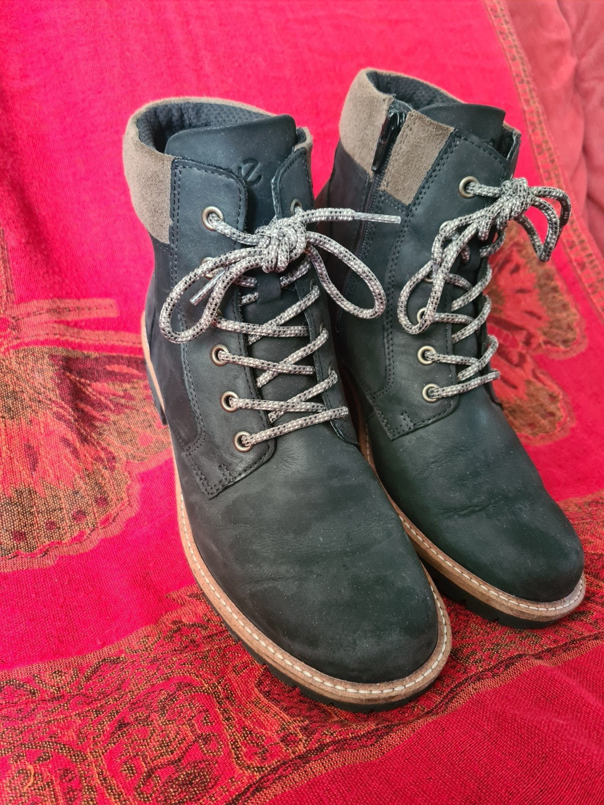 Ecco wandelschoenen leer met rits en veters maat 41, Ophalen of Verzenden, Nieuw, Wandelschoenen