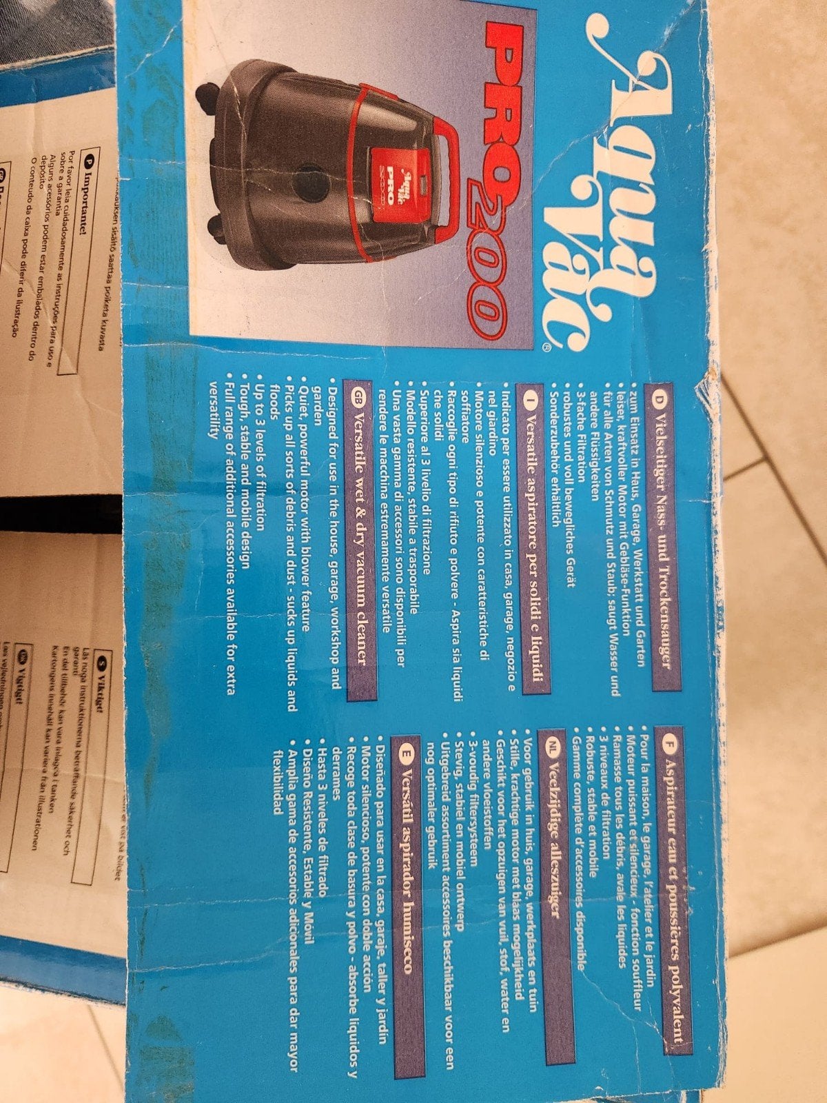 Aqua Vac Pro 200 Alleszuiger - Nieuwstaat, Ophalen