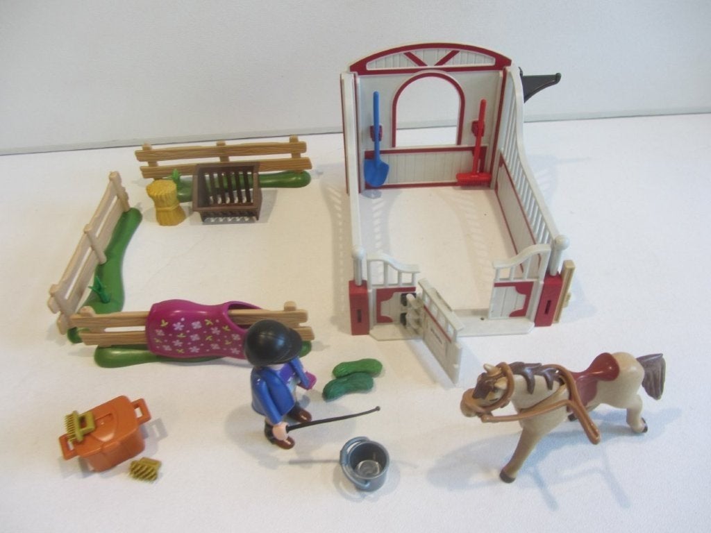 Playmobil paarden box met ruiter en paard, Ophalen of Verzenden, Gebruikt, Losse onderdelen