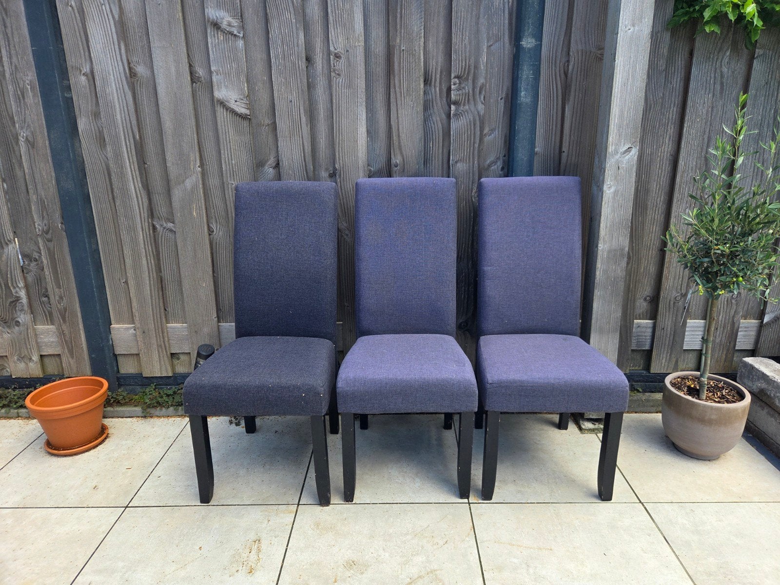 Gratis af te halen - 3 stoffen stoelen, Tuin en Terras, Ophalen
