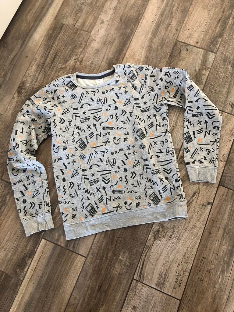 💙 HEMA 146 152 sweater trui grijs SCHOOL jongen, Ophalen of Verzenden, Zo goed als nieuw, Jongen, Trui of Vest