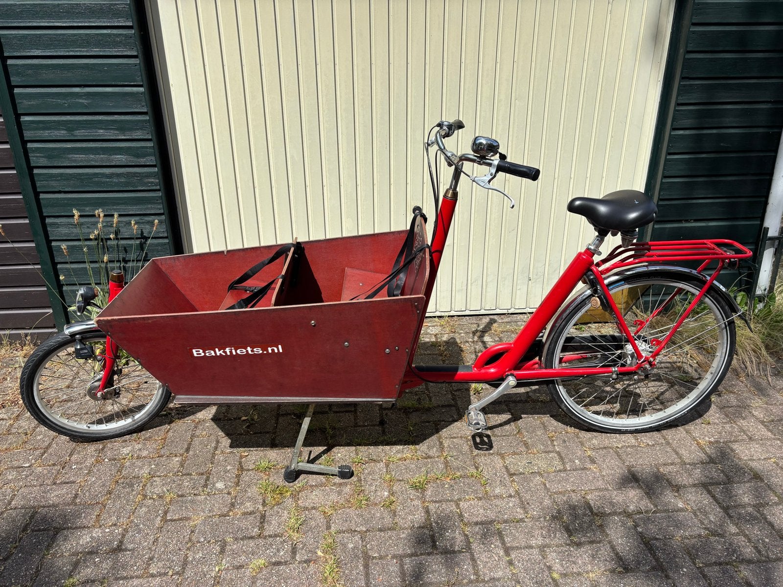 Bakfiets NL 4-persoons bakfiets, Fietsen en Brommers, Fietsen | Bakfietsen, 4 kinderen of meer, Gebruikt, Huif, Trommelrem