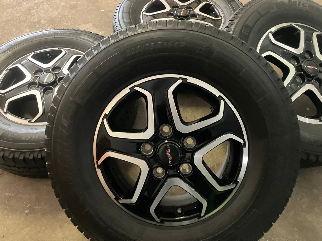 Fiat Ducato  5x130 velgen Michelin camper banden TPMS, Ophalen, 16 inch, Banden en Velgen, Bestelwagen