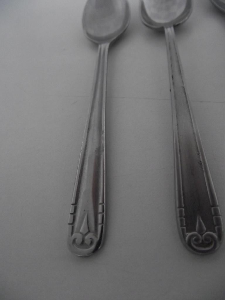 7 RVS Sola model 100 Art deco lepeltje 12 cm 1950-1960 p st, Ophalen of Verzenden