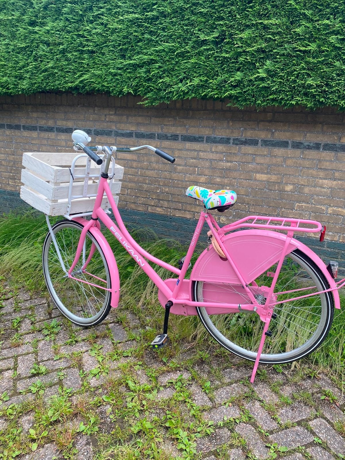 Roze Pelikaan Damesfiets met Mandje - Zo goed als nieuw, Fietsen en Brommers, Fietsen | Dames | Damesfietsen, Terugtraprem, 53 tot 56 cm