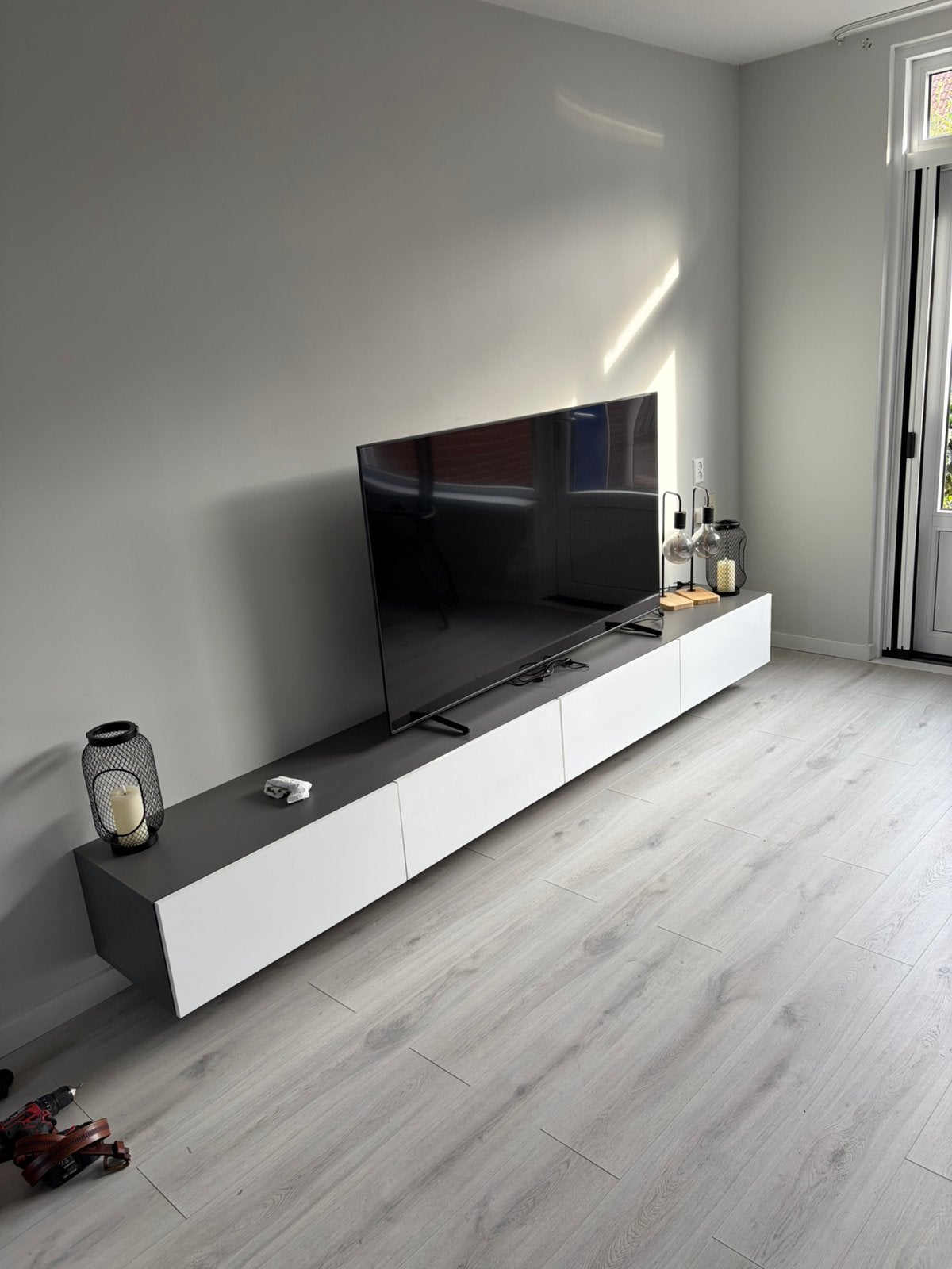 Zwevend tv meubel met extra kastjes, Ophalen, Gebruikt, 150 tot 200 cm, Minder dan 100 cm