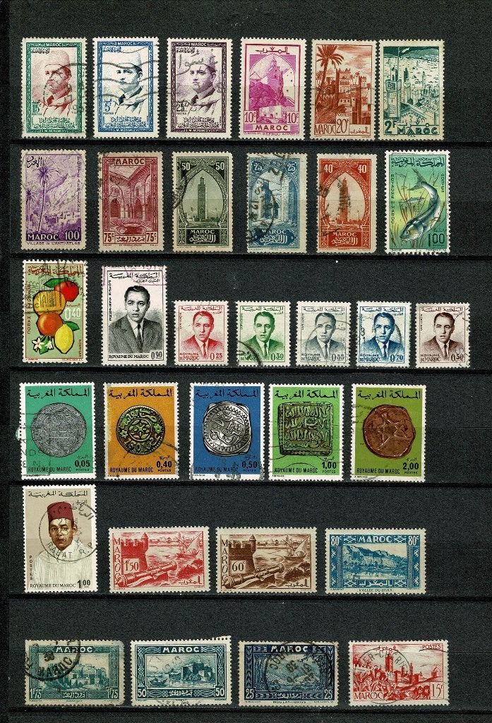 Marokko / Maroc : kavel van 56 verschillende zegels, Postzegels en Munten, Postzegels | Afrika, Verzenden, Marokko, Gestempeld