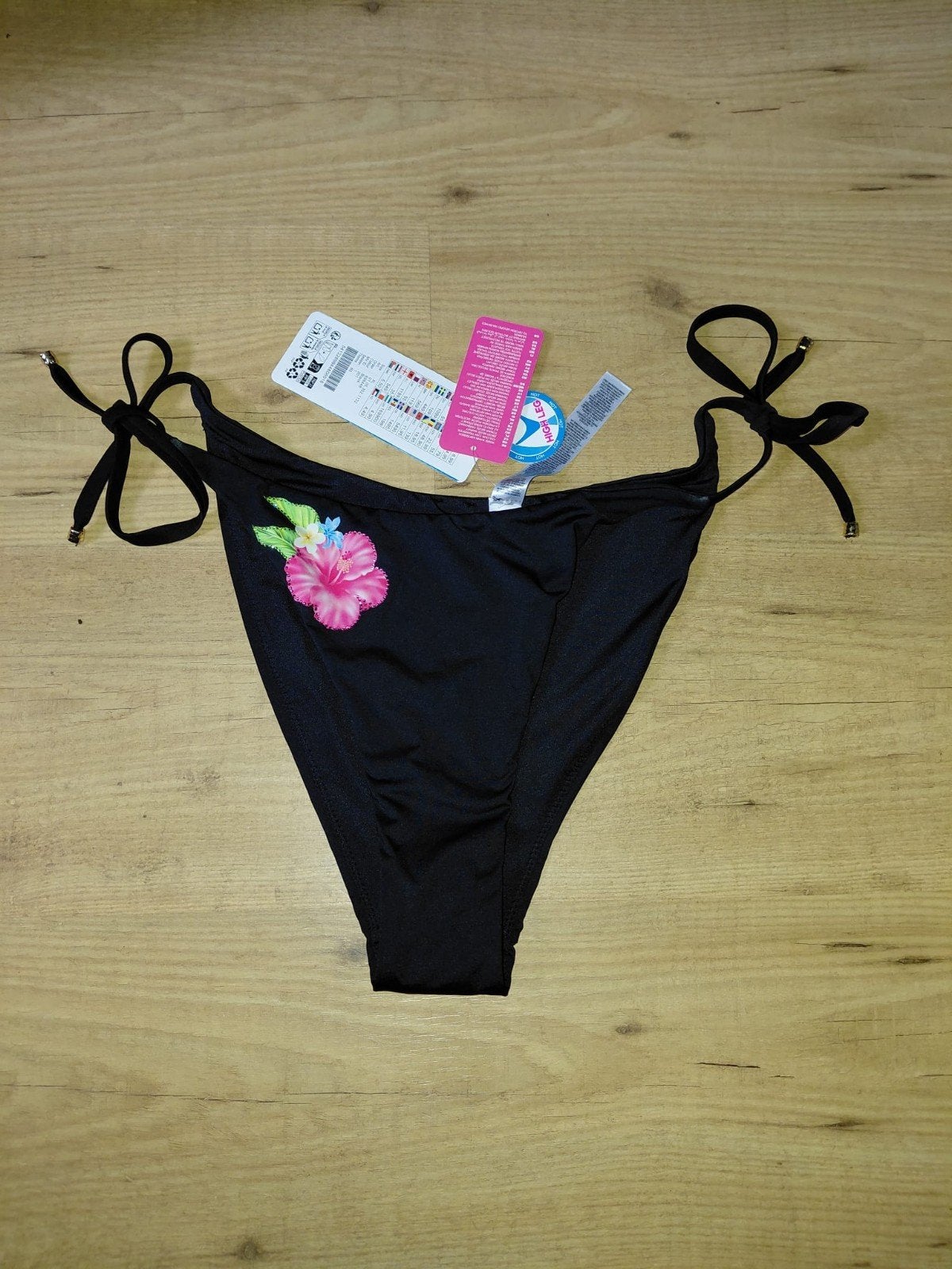 Zwart bikinibroekje met bloem en glittersteentjes nieuw XL, Kleding | Dames, Overige typen, Zwart, Nieuw, Ophalen of Verzenden