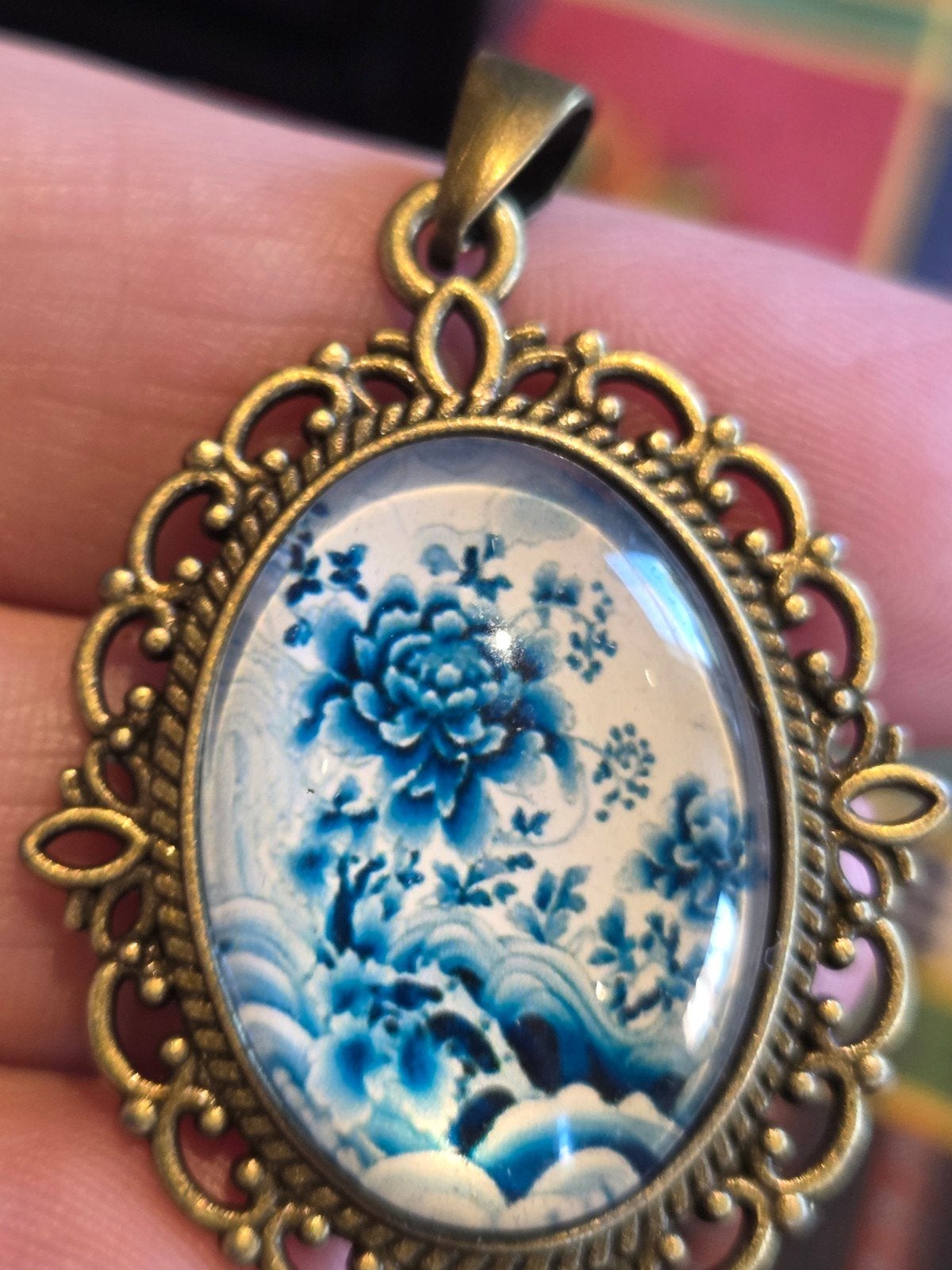Nieuw Glas Hanger met Blauw Bloemmotief, Nieuw, Ophalen of Verzenden, Bloem of Plant, Glas of Kristal