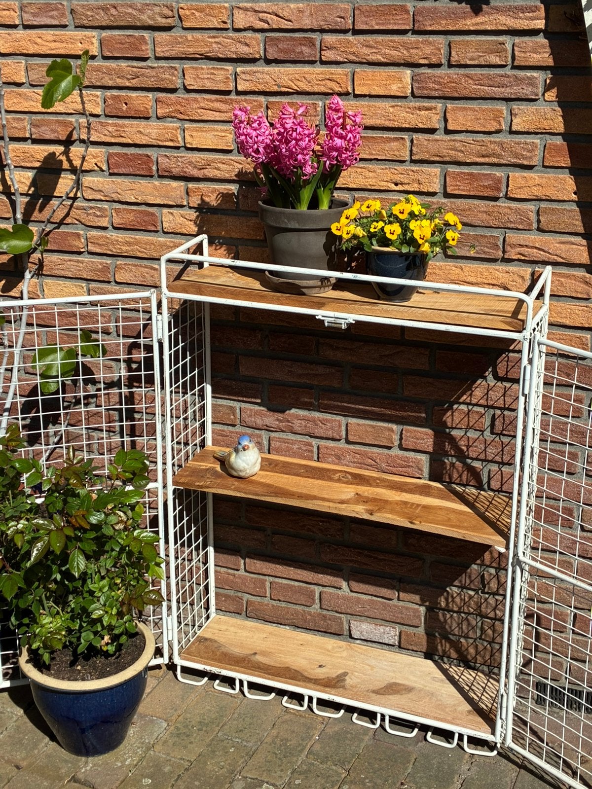 Wit ijzeren tuinkast, Tuin en Terras, Ophalen, Zo goed als nieuw, Hout, Overige typen