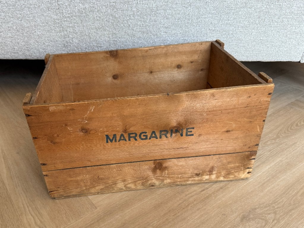 Vintage houten Margarine kistje (authentiek), Ophalen
