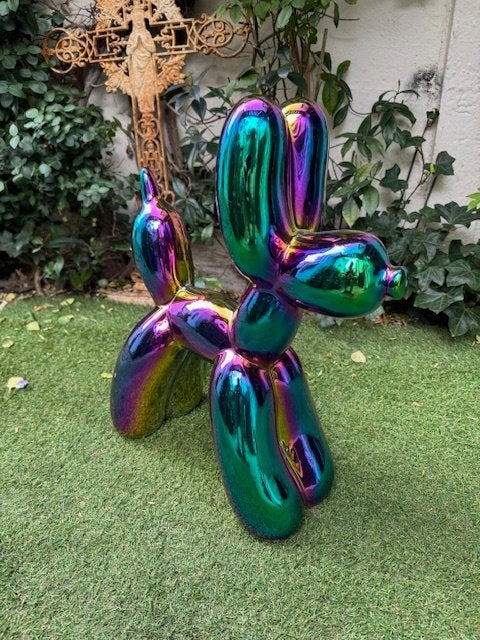 fraai porseleinen beeld, DE BALLONHOND, naar: Jeff Koons, Ophalen of Verzenden, Steen of Keramiek, Beeld