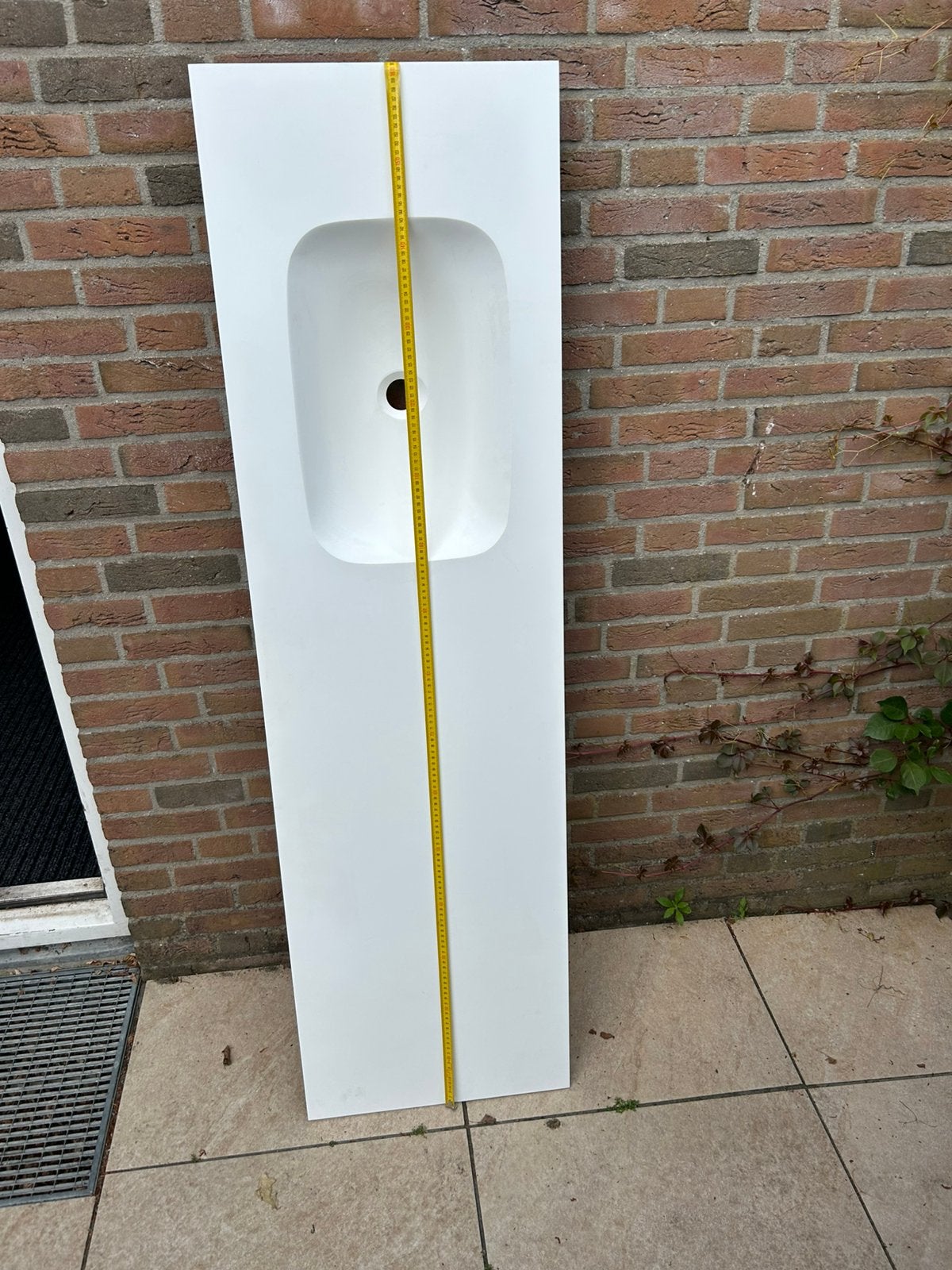 Wastafelblad kunsthars wit zonder overloop/sifon 160cm, Ophalen of Verzenden, Nieuw, Douche