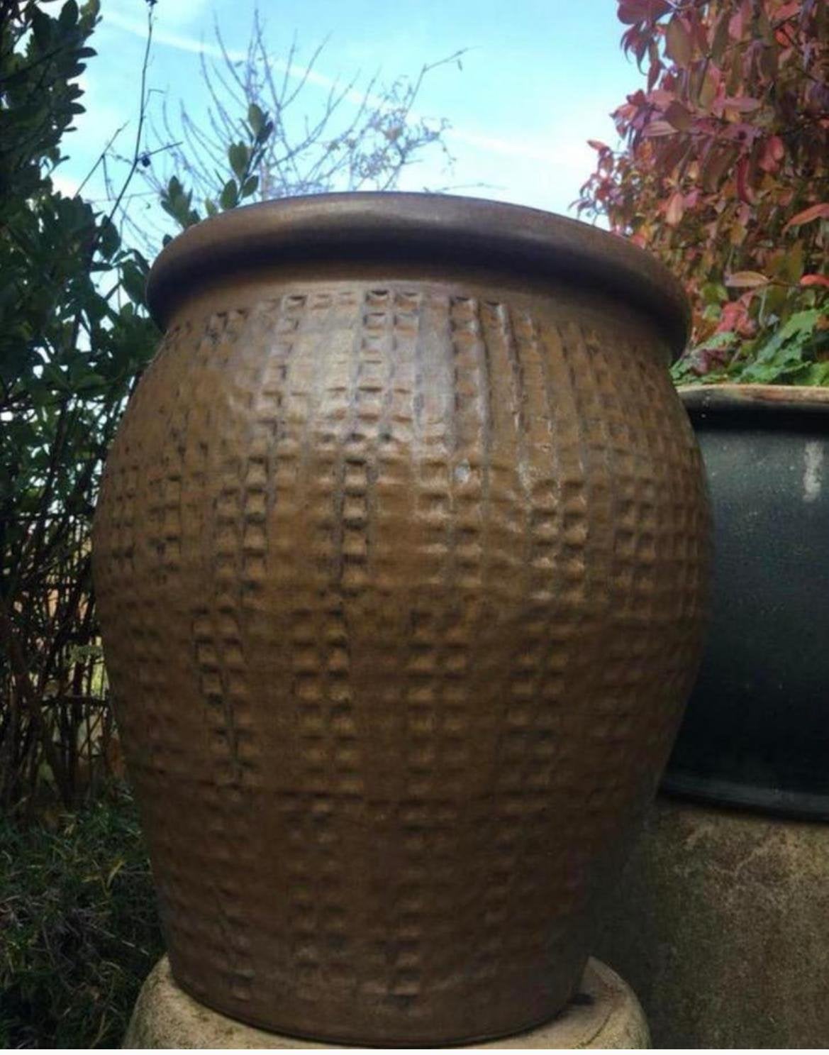 Vintage jaren’60 Oud Hollandse bloempotten kwaliteit set 3, Tuin en Terras, Rond, Zo goed als nieuw, Minder dan 40 cm, Binnen