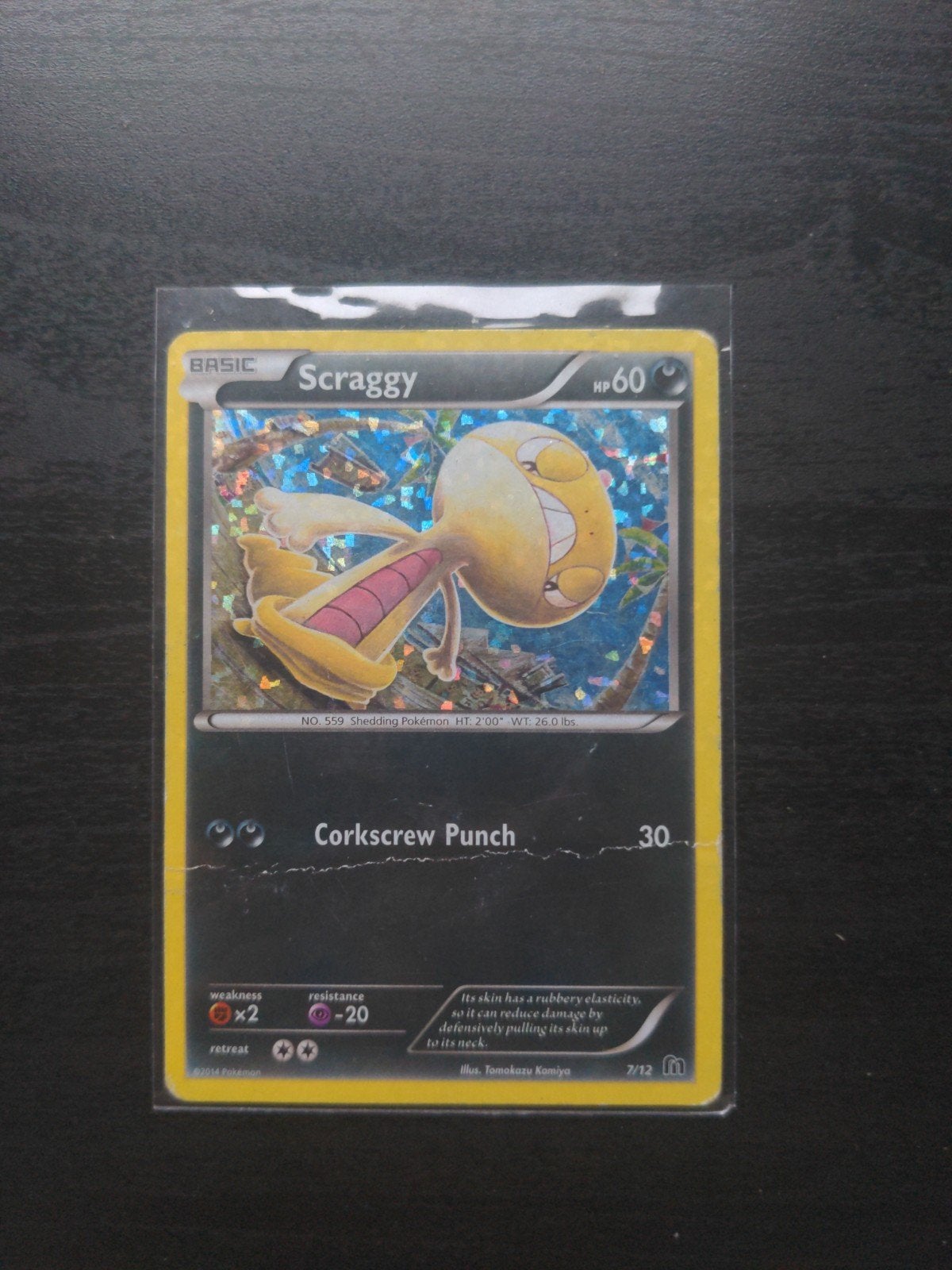 scraggy pokemon kaart 7/12 McDonalds collection 2014, Ophalen of Verzenden, Gebruikt, Losse kaart, Foil