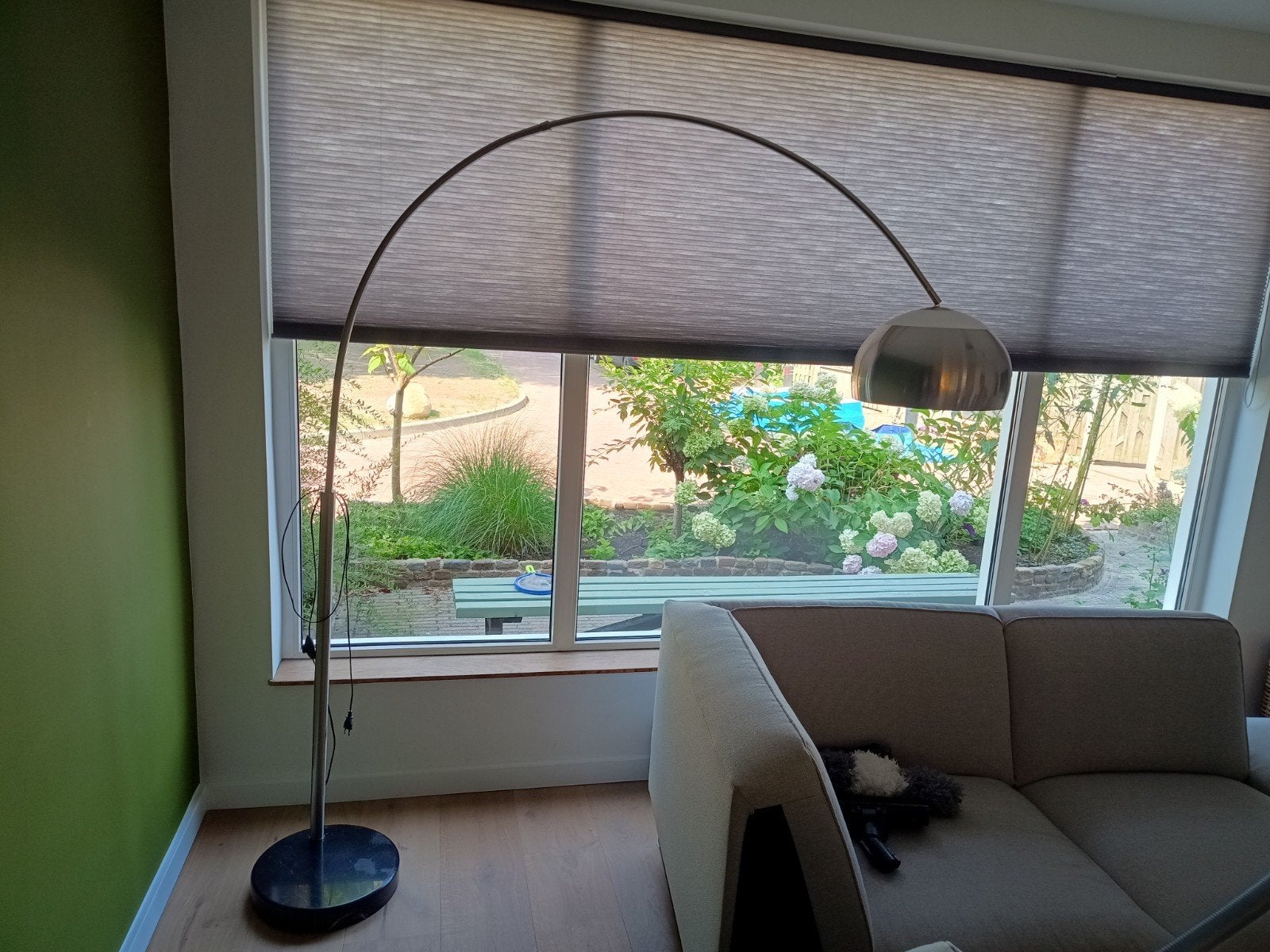 Booglamp met marmeren voet, Ophalen, Gebruikt, Modern, 150 tot 200 cm