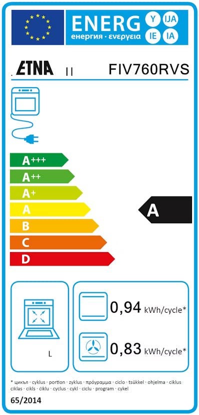 ETNA inductie fornuis FIV760RVS - Vrijstaand - RVS, Vissersweg 39 3921 DA Elst UT, 60 cm of meer, Nieuw, Energieklasse A of zuiniger