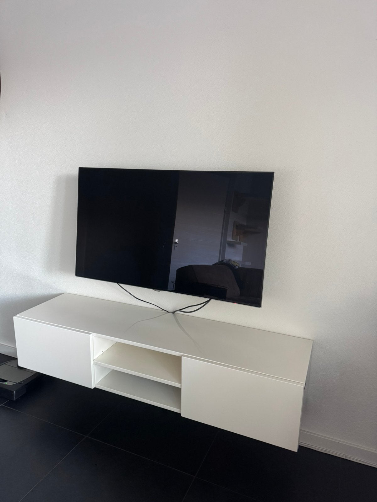 Tv meubel wit hoogglans, Ophalen, Gebruikt, 100 tot 150 cm, Minder dan 100 cm