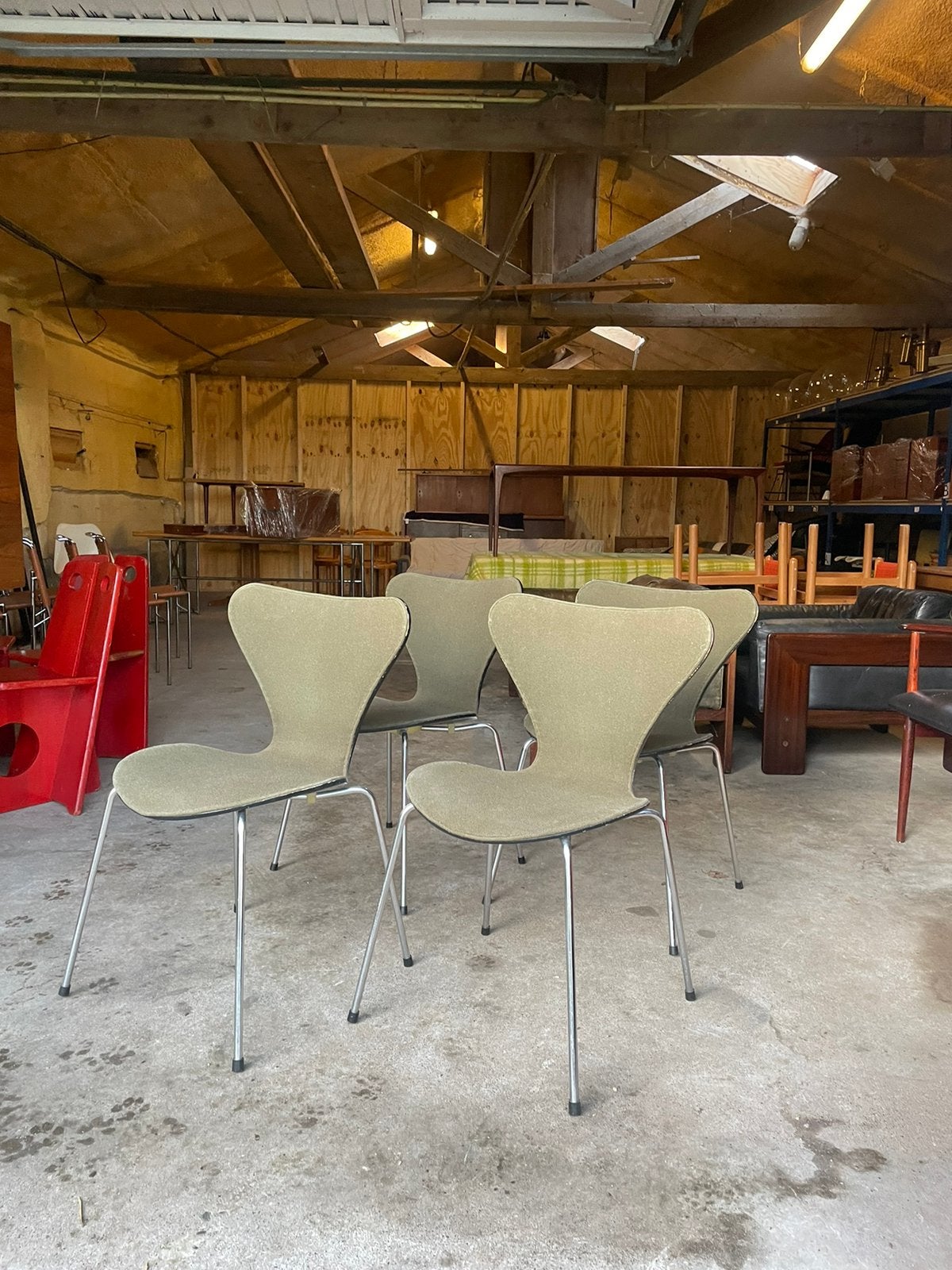 Arne Jacobsen Fritz Hansen series 7 vlinderstoelen design, Huis en Inrichting, Stoelen, Ophalen, Gebruikt, Vier