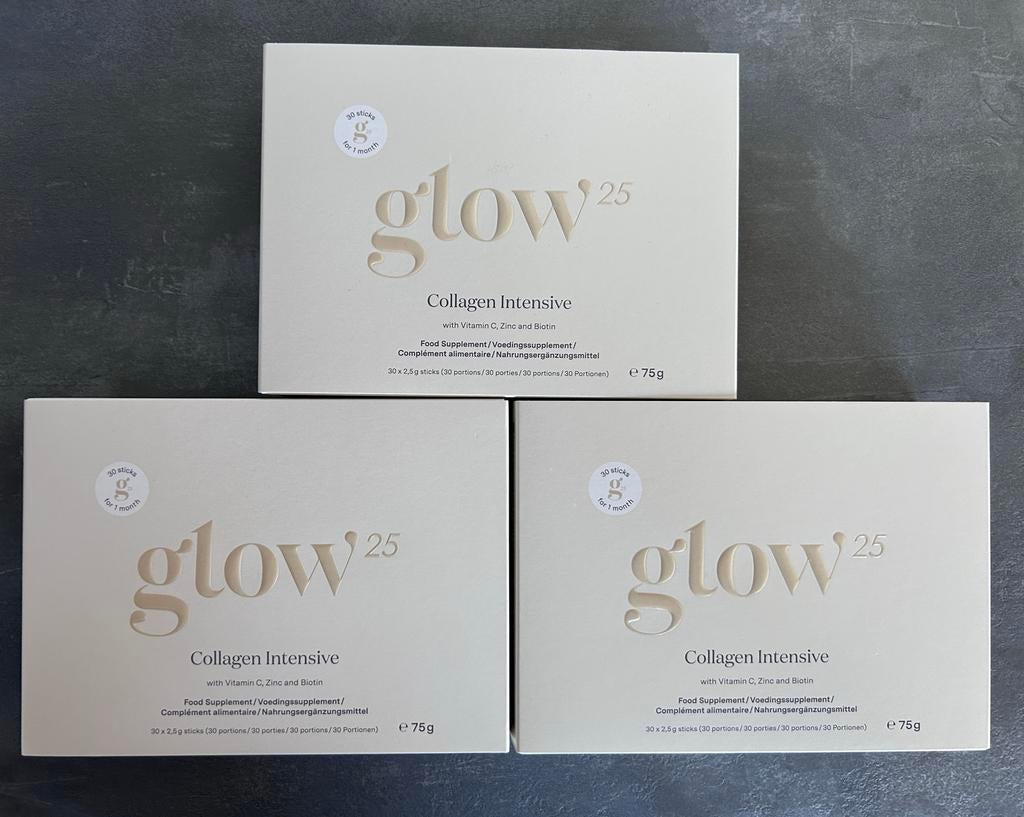 Glow25 Collageen Intensive - 3 verpakkingen, Ophalen of Verzenden, Nieuw, Poeder of Drank